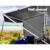 Grey Privacy Screen 1.95 x 2.2M End Wall Side Sun Shade Roll Out Awning