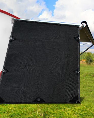 Black Privacy Screen 1.95 x 2.2M End Wall or Side Sun Shade Roll Out