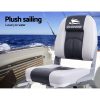Set of 2 Folding Boat Seats Seat Marine Seating Set Swivels All Weather Charcoal & Grey