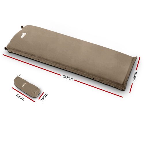 Single Size Self Inflating Matress Mat Joinable 10CM Thick  Coffee