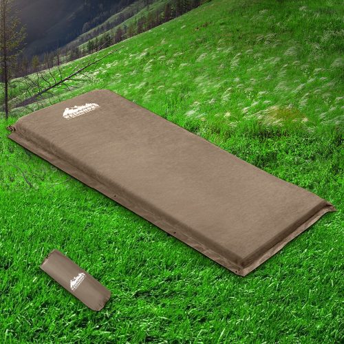 Single Size Self Inflating Matress Mat Joinable 10CM Thick  Coffee