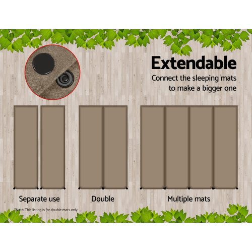 Self Inflating Mattress Camping Sleeping Mat Air Bed Pad Double Coffee 10CM Thick