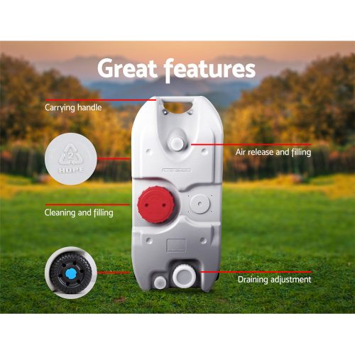 40L Portable Wheel Water Tank – Grey