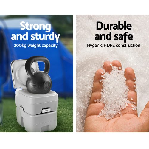 20L Portable Outdoor Camping Toilet – Grey