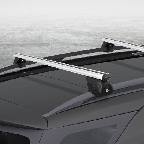 Universal Car Roof Rack Aluminium Cross Bars Adjustable 126cm Silver Upgraded