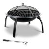 Fire Pit BBQ Charcoal Grill Smoker Portable Outdoor Camping Garden Pits 30″
