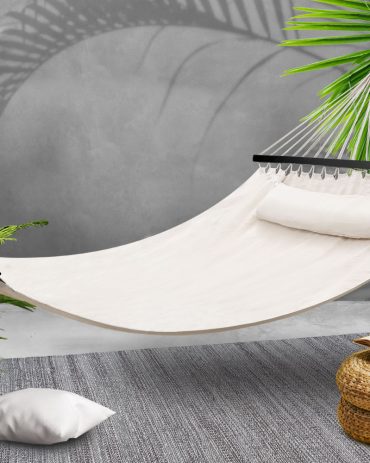 Gardeon Swing Double Hammock Bed Cream