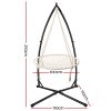 Gardeon Outdoor Hammock Chair with Stand 100cm – Cream