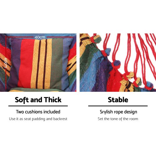 Hammock Swing Chair with Cushion – Multi-colour
