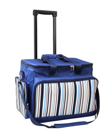 6 Person Picnic Basket Set Picnic Bag Cooler Wheels Insulated Bag