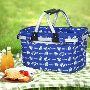 Picnic Basket Folding Bag Hamper Food Insulated Storage