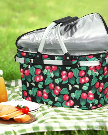 Alfresco Folding Picnic Bag Basket Cooler Hamper Camping Hiking Insulated Lunch