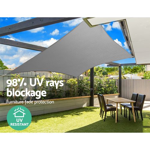 Instahut Sun Shade Sail Cloth Shadecloth Outdoor Canopy Rectangle 280gsm 5x6m