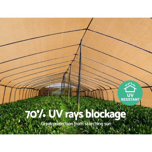Instahut 70% UV Sun Shade Cloth Shadecloth Sail Roll Mesh Outdoor 3.66x30m Beige