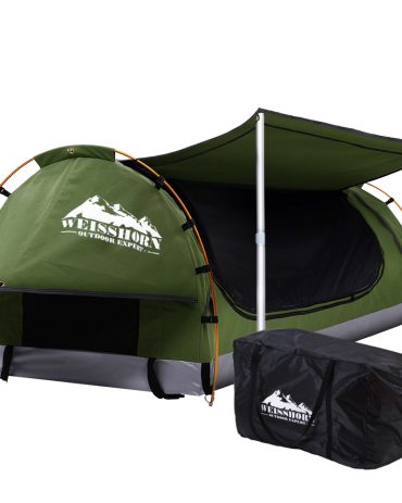 Double Swag Camping Swags Canvas Free Standing Dome Tent Celadon