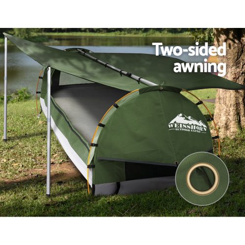Double Swag Camping Swags Canvas Free Standing Dome Tent Celadon