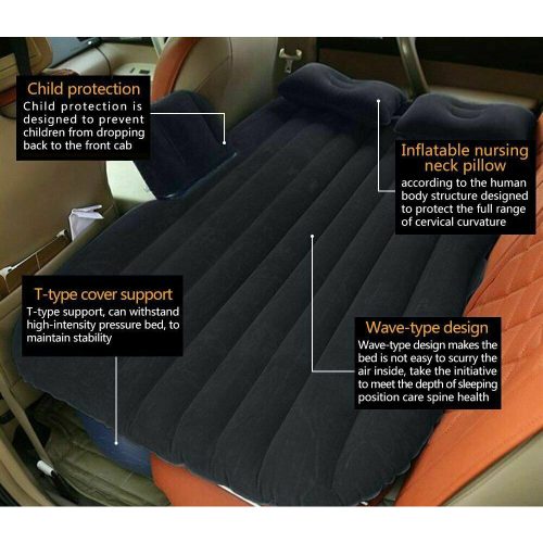 Inflatable Car Back Seat Mattress Portable Camping Travel Air Bed