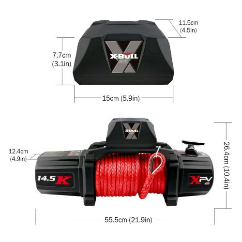 Electric Winch 12V Synthetic Rope Wireless 14500LB Remote 4X4 4WD Boat