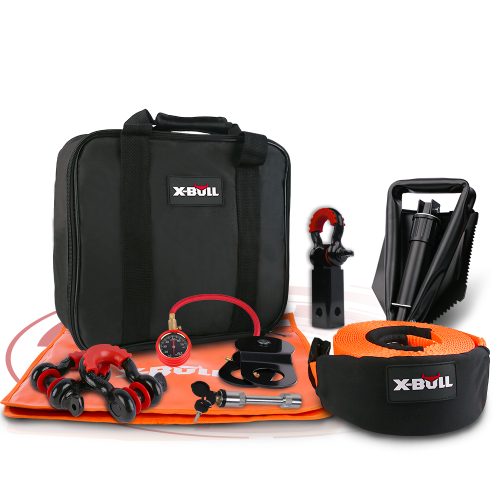 X-BULL Winch Recovery Kit 11PCS 4WD 4×4 Pack Off Road Snatch Strap Essential