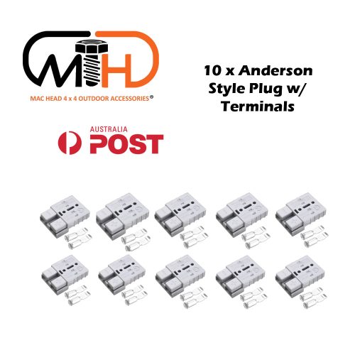 10x Anderson Style Plug connector 50AMP Trailer Solar 6AWG GREY