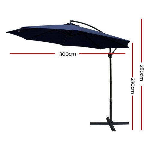 3M Cantilevered Outdoor Umbrella – Navy