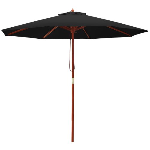 Outdoor Umbrella 2.7M Pole Cantilever Stand Garden Umbrellas Patio Black