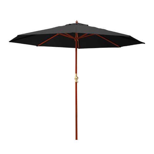 Outdoor Umbrella 3M Pole Cantilever Stand Garden Umbrellas Patio Black