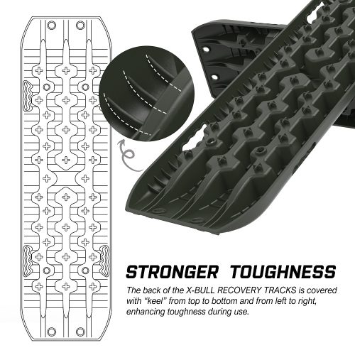 X-BULL Recovery tracks kit Boards 4WD strap mounting 4×4 Sand Snow Car qrange GEN3.0 6pcs OLIVE