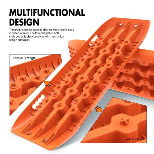 X-BULL KIT1 Recovery track Board Traction Sand trucks strap mounting 4×4 Sand Snow Car ORANGE