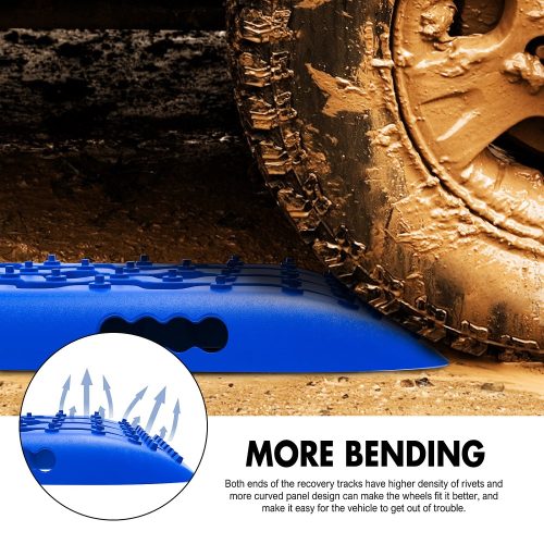 X-BULL KIT1 Recovery track Board Traction Sand trucks strap mounting 4×4 Sand Snow Car BLUE