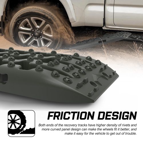X-BULL Recovery tracks / Sand tracks / Mud tracks / Off Road 4WD 4×4 Car 2pcs Gen 3.0 – Olive
