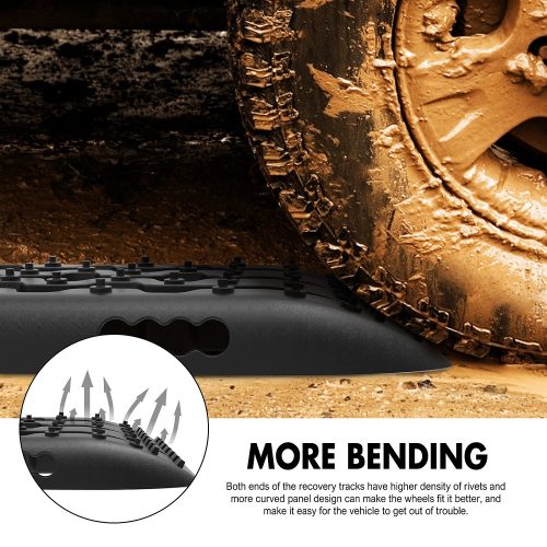 X-BULL Recovery Tracks Sand Track Mud Snow 2 pairs Gen 2.0 Accessory 4WD 4X4 – Black