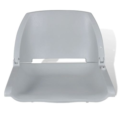 Boat Seats 2 pcs Foldable Backrest No Pillow Grey 41x51x48 cm