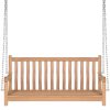 Swing Bench with Cream White Cushion 120 cm Solid Teak Wood
