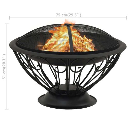 Fire Pit with Poker 75 cm XXL Steel