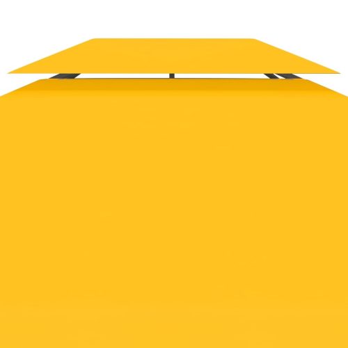 2-Tier Gazebo Top Cover 310 g/m² 4×3 m Yellow