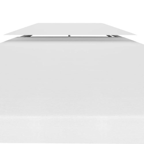 2-Tier Gazebo Top Cover 310 g/m² 4×3 m White