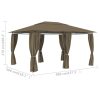 Garden Marquee with Curtains 4×3 m Taupe 180 g/m²