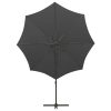 Cantilever Umbrella with Pole and LED Lights Anthracite 300 cm