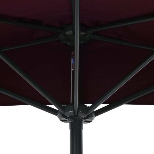 Balcony Parasol with Aluminium Pole Bordeaux Red 270x135x245 cm Half