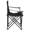 2-Seater Foldable Camping Chair Steel and Fabric Black
