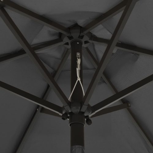 Parasol with LED Lights Anthracite 200×211 cm Aluminium