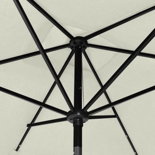 Parasol with LEDs and Steel Pole Sand 2×3 m