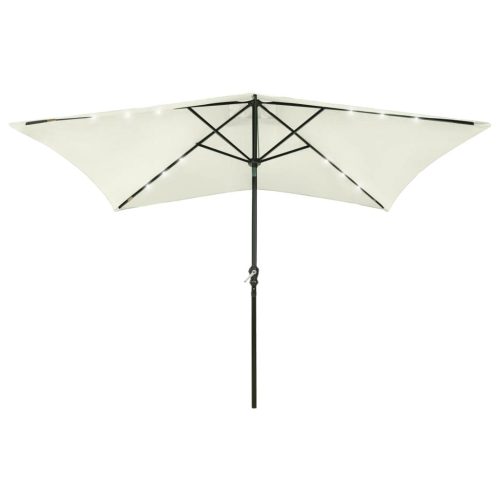 Parasol with LEDs and Steel Pole Sand 2×3 m