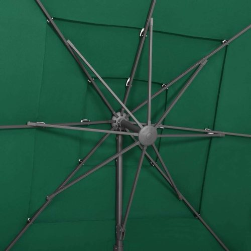 4-Tier Parasol with Aluminium Pole Green 250×250 cm