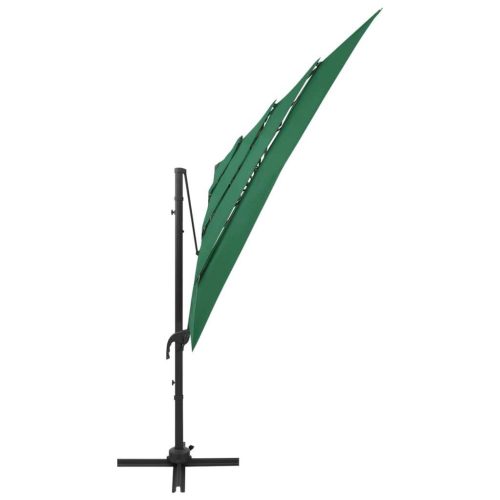 4-Tier Parasol with Aluminium Pole Green 250×250 cm