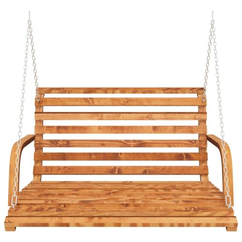 Swing Bench Solid Bent Wood with Teak Finish 91x130x58 cm