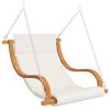 Swing Chair with Cream Cushion Bent Wood with Teak Finish