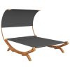Hammock with Canopy 165x210x155cm Solid Bent Wood Anthracite