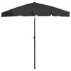 Beach Umbrella Black 180×120 cm